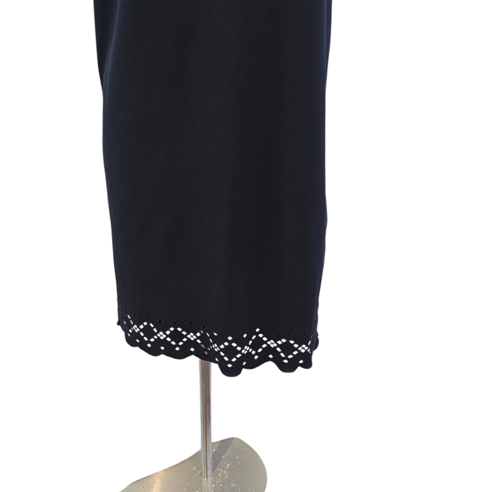 Ann Taylor Size 0 Short Sleeve Dress Eyelet Scalloped Hem - Picture 7 of 9